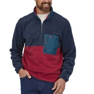 Patagonia Men's Microdini Half Zip Pullover Jacket XXL Navy Red NEW